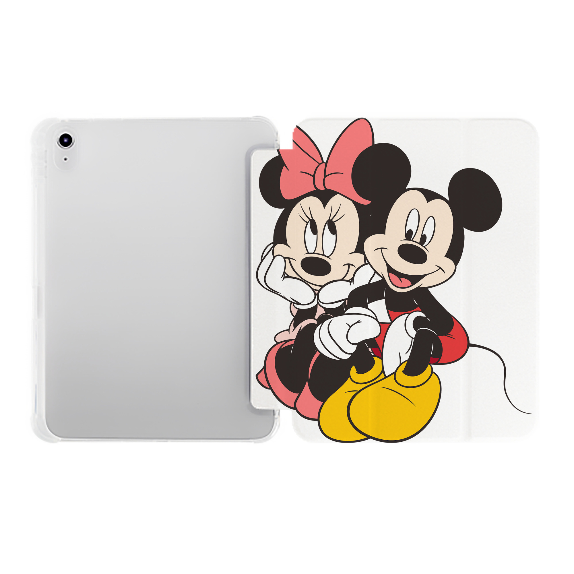 （画像用） ミッキーマウス Mickey Mouse IPad ケース ペン収納付き 三つ折りスタンド PUレザー×シリコン 対応機種9.5/10.5/10.9インチ